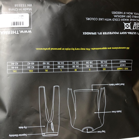 Men’s Thermal Set | NWT, Never Opened | Size XXL, Black | Stay Warm & Dry - Picture 2 of 3